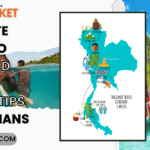 Must Know things about thailand and travel tips for Indians which is a colorful travel infographic which highlights the name of Thailand accompanied by its map where some interesting tourist attractions like bangkok, chiang mai, phuket, ayutthaya have been marked with symbols. This background is comprised of pictures of clear blue sea and special Thai long-tail boats, and the logo and the company’s motto: Think Travel Think TourJunket.