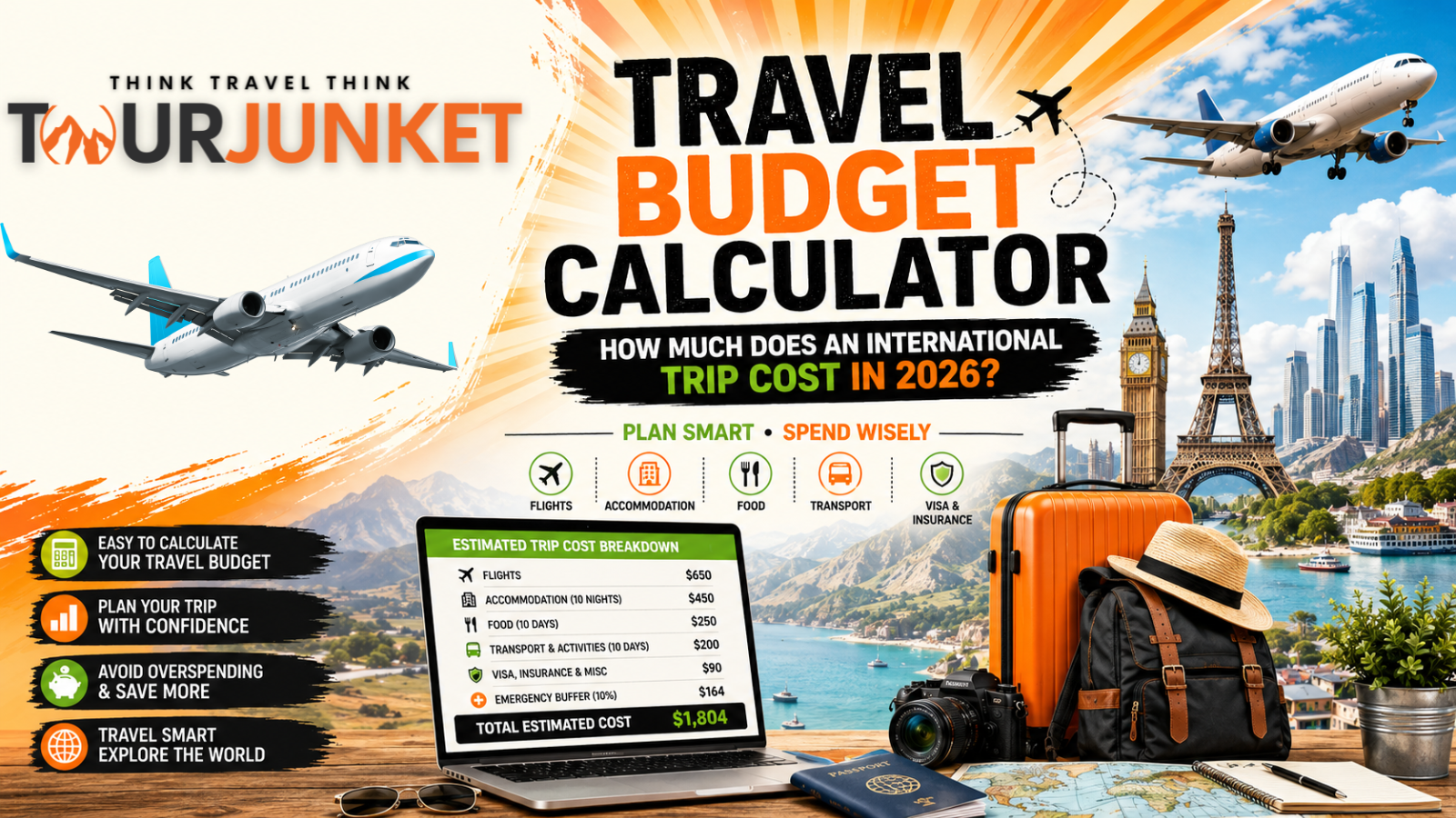Travel Budget Calculator 2026 – How Much Does an International Trip Really Cost?